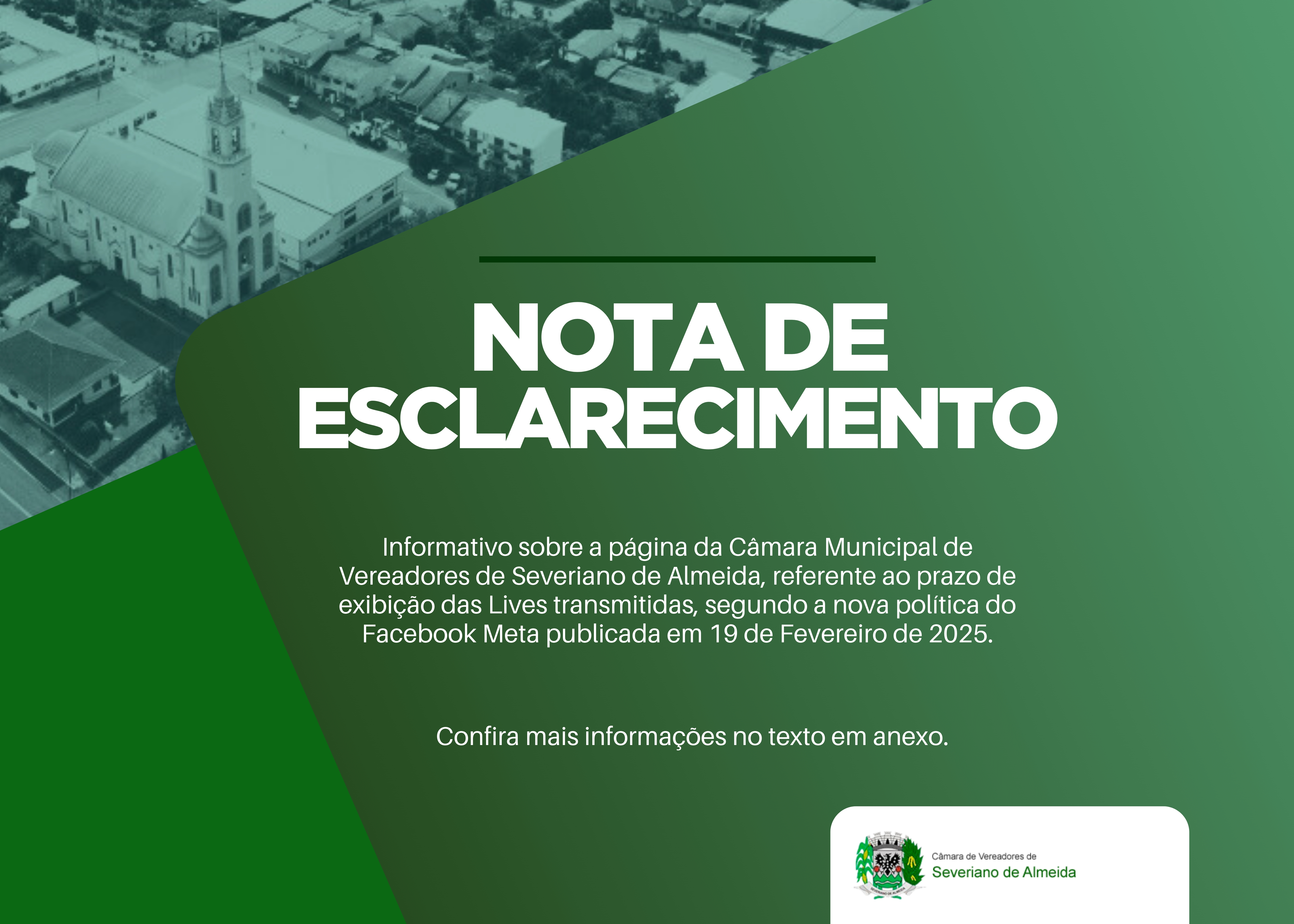Nota de Esclarecimento sobre Lives do Facebook.